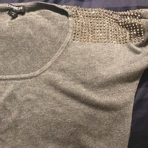 Gray Sweater with Beads